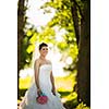 Gorgeous bride on her wedding day (color toned image; shallow DOF)