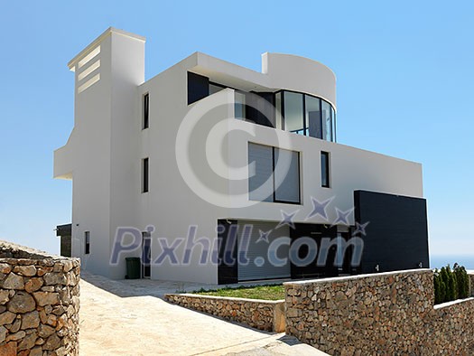 External view of a contemporary house modern villa