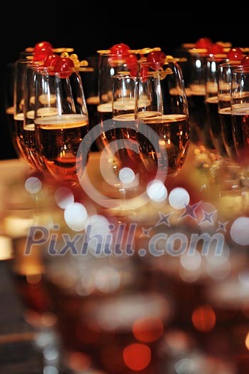 coctail and banquet catering party event at beautiful hotel restaurant on night