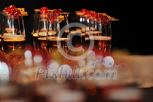 coctail and banquet catering party event at beautiful hotel restaurant on night