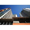 modern building at sunny day and clear blue sky
