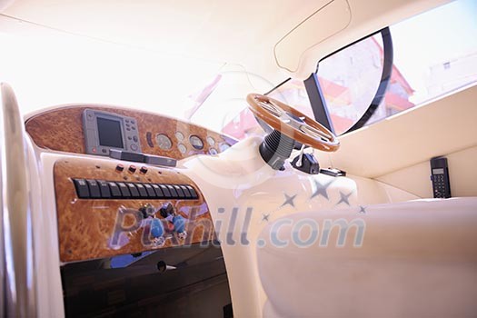 young happy man have fun on luxury boat yacht young happy man have fun on luxury boat yacht