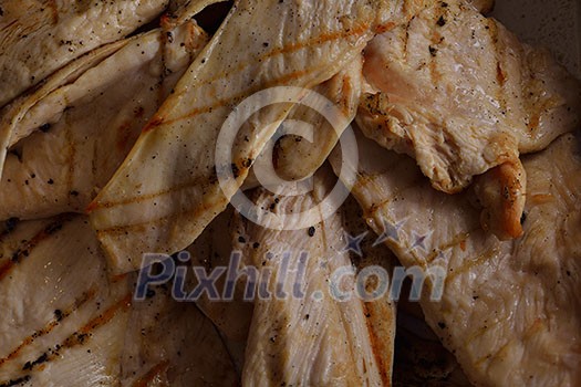 chicken grill food meat sliced isolated on white background chicken grill food meat sliced isolated on white background