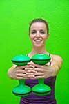 fitness training with dumbbell 