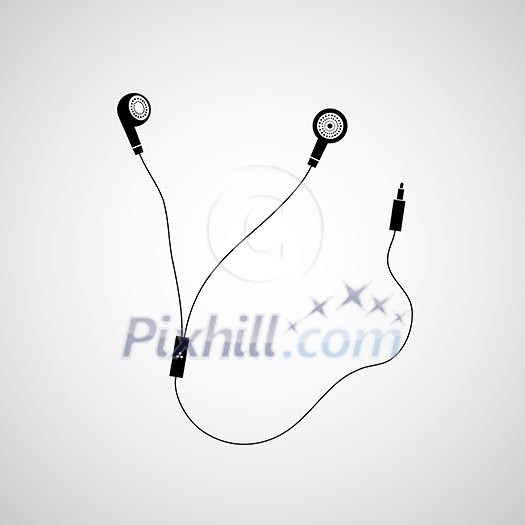 vector earphone symbol on gray background vector earphone symbol on gray background
