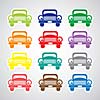 vector basic car icon set 