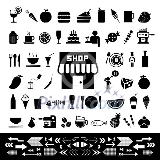 food and drink icon on white background  