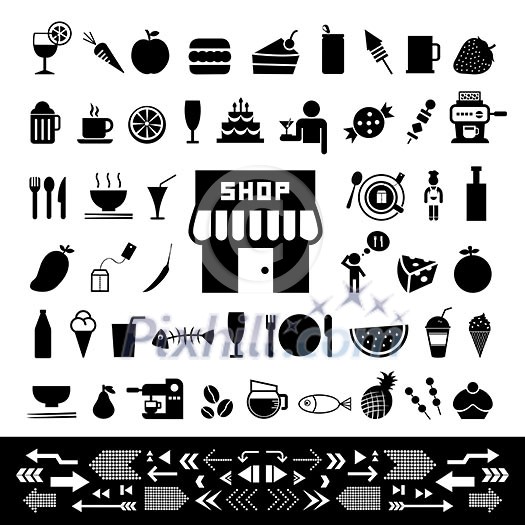 food and drink icon on white background food and drink icon on white background