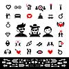 wedding and valentine icon set  