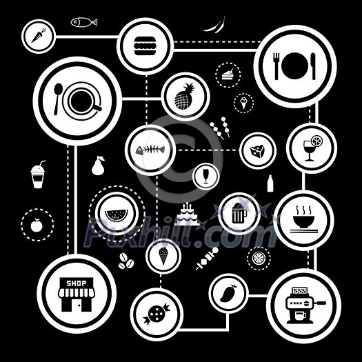 vector basic icon set for food and drink vector basic icon set for food and drink