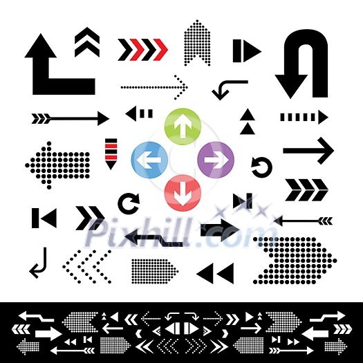 vector arrow sign icon set 