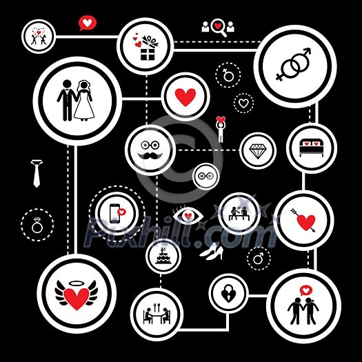 wedding and valentine vector icon set wedding and valentine vector icon set