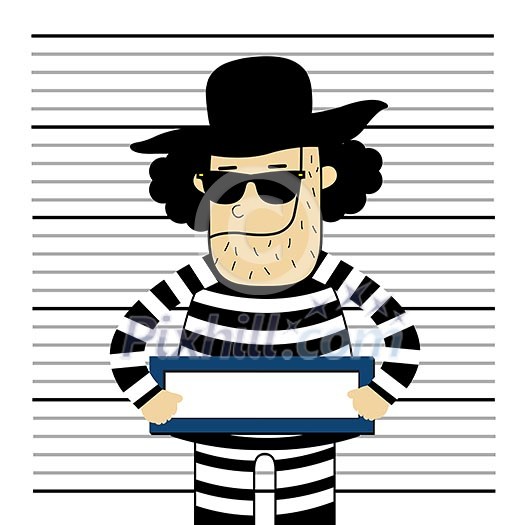 Prisoner cute vector cartoon style 