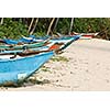 Fishing boats on beach. Mirissa, Sri Lanka