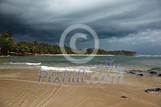 Beach and gathering storm. Mirirssa, Sri Lanka Beach and gathering storm. Mirirssa, Sri Lanka