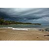 Beach and gathering storm. Mirirssa, Sri Lanka
