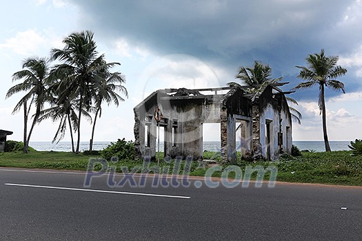House ruined by tsunami. Sri Lanka