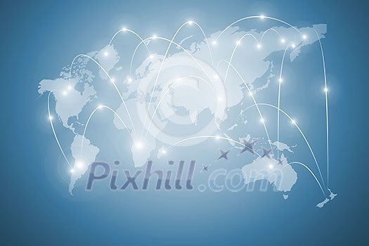 Background conceptual digital image with world map