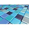 Abstract background of multicolored colorful blue shades cubes