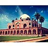 Vintage retro effect filtered hipster style image of Delhi famous indian landmark Humayun's Tomb. Delhi, India