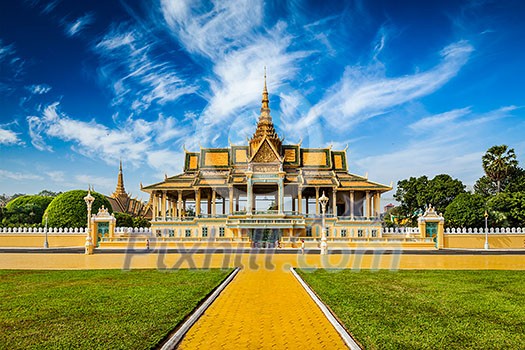 Phnom Penh tourist attraction and famouse landmark - Royal Palace complex, Cambodia Phnom Penh tourist attraction and famouse landmark - Royal Palace complex, Cambodia