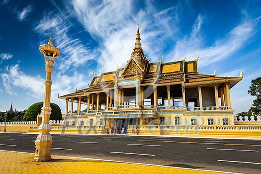 Phnom Penh tourist attraction and famouse landmark - Royal Palace complex, Cambodia Phnom Penh tourist attraction and famouse landmark - Royal Palace complex, Cambodia