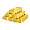 Gold bars bullions pyramid isolated