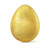 Golden Easter egg isolated on white background