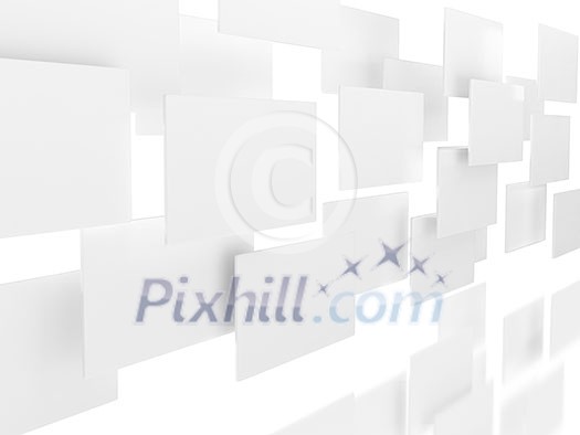 White panels on white background with reflection White panels on white background with reflection