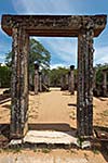 Passage in ancient ruins. Pollonaruwa, Sri Lanka
