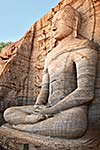 Ancient sitting Buddha image, Gal Vihara, Polonnaruwa, Sri Lanka