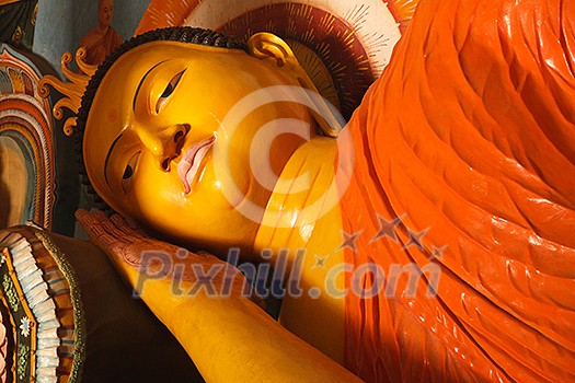 Reclining Buddha Image. Abhayagiri Dagoba, Anuradhapura, Sri Lanka Reclining Buddha Image. Abhayagiri Dagoba, Anuradhapura, Sri Lanka