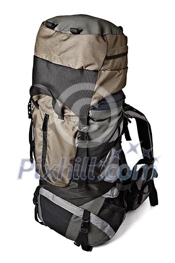 Trekking backpack (rucksack) isolated on white background Trekking backpack (rucksack) isolated on white background