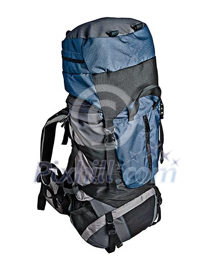 Trekking backpack (rucksack) isolated on white background