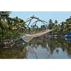 Traditional Chinese fishnets at Kerala backwaters. Kerala, India