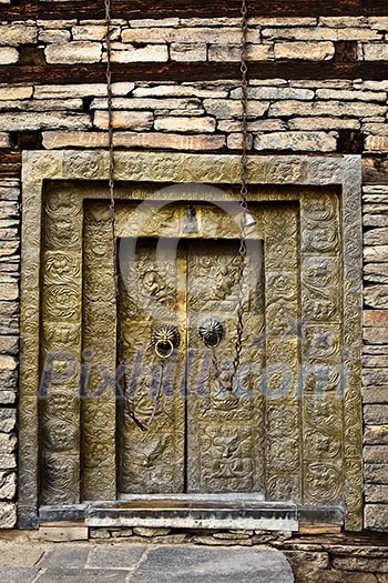 Gates of Sangla Fort - Hindu Temple. Sangla, Himachal Pradesh, India Gates of Sangla Fort - Hindu Temple. Sangla, Himachal Pradesh, India