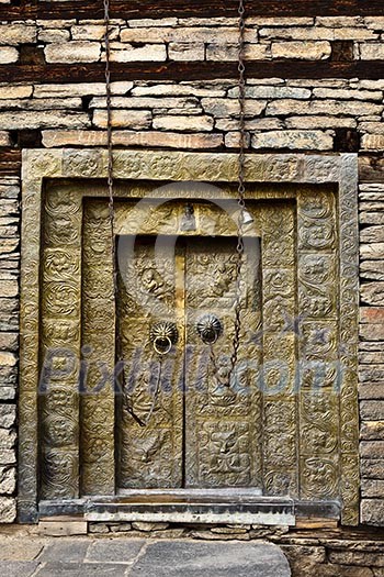 Gates of Sangla Fort - Hindu Temple. Sangla, Himachal Pradesh, India