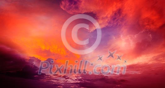 Dramatic red sky Dramatic red sky