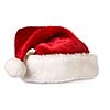 Santa's red hat isolated on white background with shadow