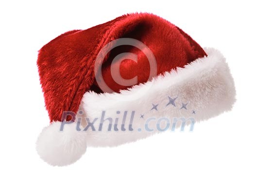 Santa's red hat isolated on white