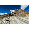 Manali-Leh road to Ladakh in Indian Himalayas near Baralacha-La pass. Himachal Pradesh, India