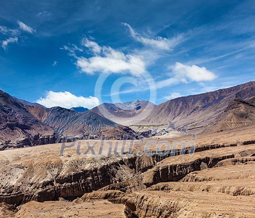 View of Himalayas near Kardung La pass. Ladakh, India View of Himalayas near Kardung La pass. Ladakh, India