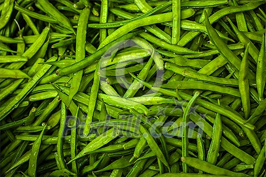 Grean fresh peas pods background