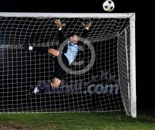 goalkeeper  soccer player people  on football stadium grass field