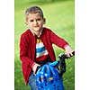 Young boy on the bicycle at Park