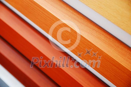 wood material samples in home decoration store
