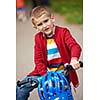 Young boy on the bicycle at Park