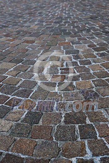 Floor of a street with stone tiles