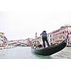 Venice - April 04: Gondoliero sailing in Venice, April 23, 2012, Venice, Italy. Grand Channel located in Venice - city on Italian islands and is famous for its gondola drivers coordinated by Guild