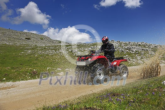 quad weel drivers relax and ride on height mountain and fresh air
